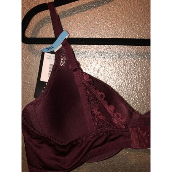 Maidenform Shaping Support Style #P09714 38C Dark Burgundy Purple Lace Bra - Picture 6 of 8